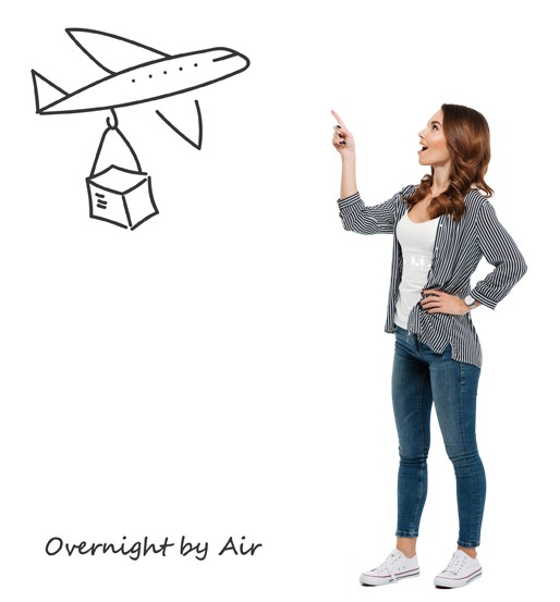 Sending parcel by courier overnight delivery by air